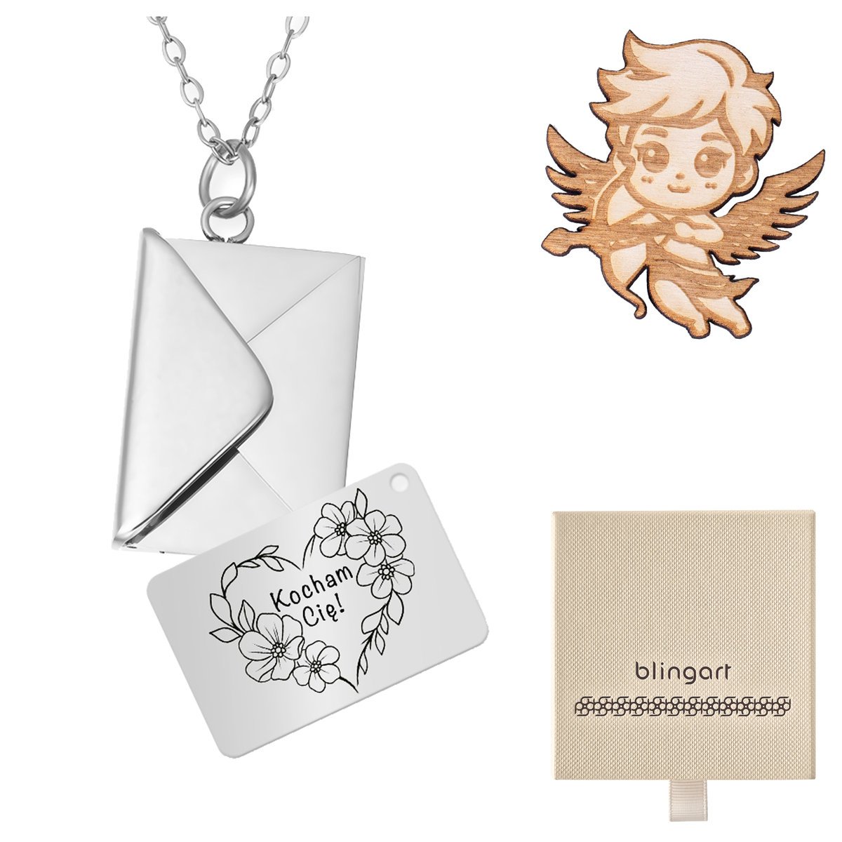 Naszyjnik celebrytka z grawerem KOPERTA