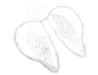 Stroje karnawałowe - [s20036] Przebranie aniołka zestaw- skrzydła z piórkami i aureola - miniaturka - grafika 1