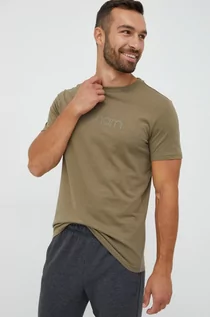 Koszulki męskie - Outhorn t-shirt bawełniany kolor zielony gładki - grafika 1