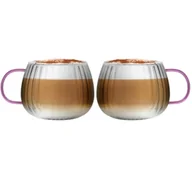 Szklanki - Vialli Design Komplet szklanek z różowym uchem Tulip 1210 2 x 350 ml - miniaturka - grafika 1