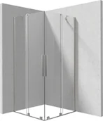 Kabiny prysznicowe - Kabina prysznicowa Deante Prizma 90x90 kwadratowa stal szczotkowana transparentne uniwersalna KPNFP09P09 - miniaturka - grafika 1