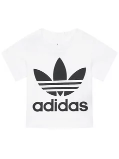 Odzież sportowa dziecięca - Adidas T-Shirt Trefoil DV2828 Biały Regular Fit - grafika 1