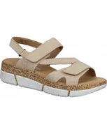 Sandały damskie - SANDAŁY RIEKER - 910247-08 BEŻ - Rieker - miniaturka - grafika 1