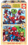 Puzzle - Marvel Puzzle 2x25 Super Hero Adventures drewno) Nowa - miniaturka - grafika 1
