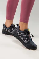 Buty trekkingowe damskie - Czarne buty trekkingowe damskie buty sportowe na bieżnikowanej podeszwie z regulowaną elastyczną sznurówką różowe wstawki softshell Casu 2309-9W - miniaturka - grafika 1