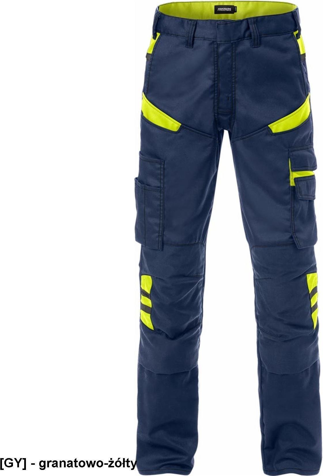 Spodnie ochronne męskie do pasa odblaski wiele kieszeni + na nakolanniki wstawki Cordura strecz 2555 STFP FRSTDS-2555 54