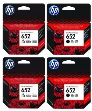 Tusz HP 2x tusz 652 czarny F6V25AE + 2x tusz 652 kolor F6V24AE 2XF6V25AE+2XF6V24AE
