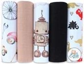 Pieluchy - Ega Pieluchy Kolorowe Tetrowe Wielorazowe 70x80 5-PAK Zestaw nr 10 7398 - miniaturka - grafika 1