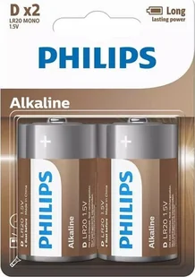 Philips PHILIPS batteri tech alkaline D 2-pak - 2110058 - Baterie i akcesoria - miniaturka - grafika 1