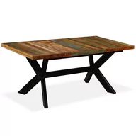 Stoły - vidaXL Stół jadalniany, drewno odzyskane, stalowe nogi krzyżowe, 180cm - miniaturka - grafika 1