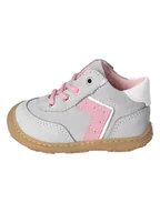 Buciki dla niemowląt - PEPINO Skórzane botki "Samy" w kolorze szaro-jasnoróżowym - miniaturka - grafika 1