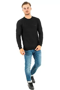 Bluzy męskie - Guess Patton Cn SWTR bluza męska, czarny, L - grafika 1