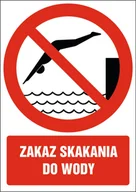 Akcesoria BHP - Tabliczka Zakaz skakania do wody 30x42cm PCV 3mm - miniaturka - grafika 1