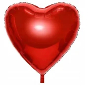 Balony i akcesoria - Balon foliowy serce czerwone duże prezent na walentynki dekoracje 80cm 1szt - miniaturka - grafika 1
