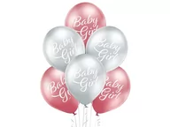 Baby shower i roczek - Balony lateksowe Baby Girl Glossy - 30 cm - 6 szt. - miniaturka - grafika 1