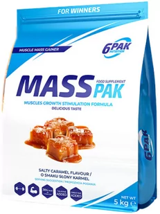 Gainer 6PAK Nutrition Mass Pak 5000 g Salty Caramel (5902811813600) - Odżywki na masę - miniaturka - grafika 1