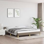 Łóżka - Lumarko Rama łóżka z zagłówkiem, kolor taupe, 180x200 cm, obita tkaniną - miniaturka - grafika 1