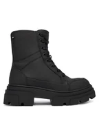 Botki damskie - Tommy Hilfiger Trzewiki Tommytech Water Repellent Laceup FW0FW09161 Czarny - miniaturka - grafika 1