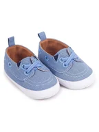 Buty dla dziewczynek - Buciki niemowlęce niechodki gumki jeansowe 0-6 miesięcy YOCLUB - miniaturka - grafika 1