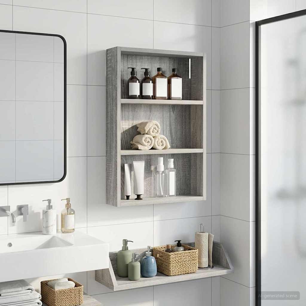 vidaXL vidaXL Szafka ścienna łazienkowa Szary Sonoma 40 x 10 x 60,5 cm