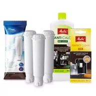 Akcesoria i części do ekspresów do kawy - Zestaw MELITTA Aqualogis AL-TES46 3szt, Odkamieniacz AntiCalc 250ml, Tabletki Perfect Clean 4szt - miniaturka - grafika 1