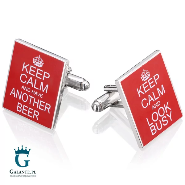 Mag Mouch Spinki do mankietów Keep Calm & Beer UE-00970