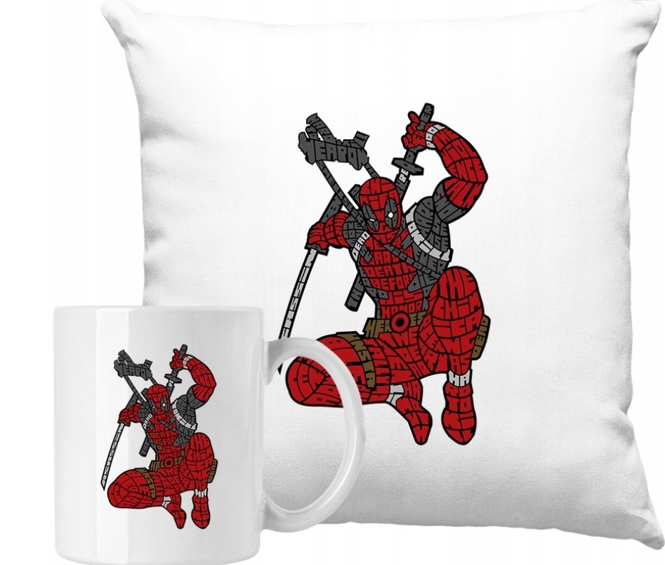 ZESTAW PODUSZKA + KUBEK Deadpool Deadpul Pomysł Na Prezent +IMIĘ #5