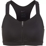 Biustonosze - Nike Damski biustonosz sportowy z podszewką Alpha z zamkiem błyskawicznym Vo Bustier, Black Black Dk Smoke Grey, M/A - miniaturka - grafika 1