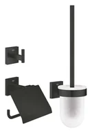 Wieszaki łazienkowe - Grohe QuickFix Start Cube - Zestaw akcesoriów do toalety 3 w 1, czarny mat 411232430 - miniaturka - grafika 1