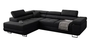 Narożnik tapicerowany MINIO z funkcją rozkładania i schowkiem MANILA INARI Lewy Grafit / Czarna - Narożniki - miniaturka - grafika 1