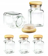 Pojemniki kuchenne - 5x Słoiki na przyprawy 150 ml z eleganckim drewnianym zamknięciem - miniaturka - grafika 1