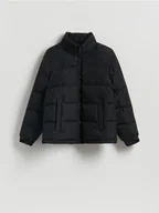 Kurtki męskie - Reserved - Pikowana kurtka z chowanym kapturem - czarny - miniaturka - grafika 1