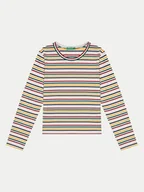 Bluzki damskie - United Colors Of Benetton Bluzka 3XMLC10JJ Kolorowy Slim Fit - miniaturka - grafika 1