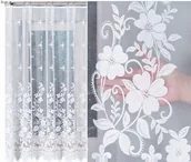 Firany - Ludwika firana żakardowa wzór 023092, 200x180cm prosta (gotowa) z obszyciem - miniaturka - grafika 1