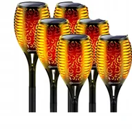 Lampy ogrodowe - KESSER Zestaw 6 Solarnych Latarni z Płomieniem IP65 Czujnik Ogród - miniaturka - grafika 1