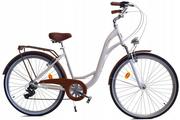 Rowery - Dallas Bike City Alu 7Spd 28 cali Biały / Ciemne khaki - miniaturka - grafika 1