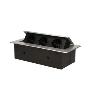 Orno Gniazda wpuszczane w blat 3x230V srebrny OR AE 1336/G - Gniazdka elektryczne - miniaturka - grafika 1