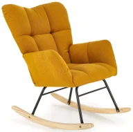 Taborety i hokery - Musztardowy wypoczynkowy fotel bujany A2-D89 - miniaturka - grafika 1