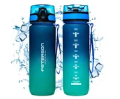 Shakery i bidony sportowe - BUTELKA BIDON NA WODĘ TRITANOWA SPORTOWA MOTYWACYJNA Z PODZIAŁKĄ 750 ML NIEBIESKI PETERSON - miniaturka - grafika 1