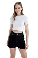 Koszulki i topy damskie - DeFacto Damska koszulka Crop Tops – klasyczna koszulka basic dla kobiet – wygodna koszulka dla kobiet, biały, XXL - miniaturka - grafika 1