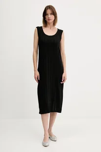 Sisley sukienka kolor czarny midi prosta 41WELV07D - Sukienki - miniaturka - grafika 1