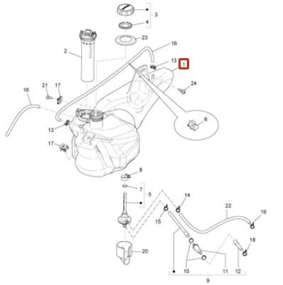 Zbiornik paliwa Piaggio dla Wolności 50 RST Ptt 622597