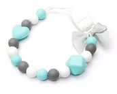 Akcesoria do smoczków - Silikonowa zawieszka dla niego NIEJ chrzest baby - miniaturka - grafika 1