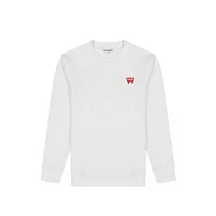 Wrangler Bluza męska Sign Off Crew Sweater, biała (Worn White), rozmiar 4XL, Worn White, 4XL - Bluzy męskie - miniaturka - grafika 1