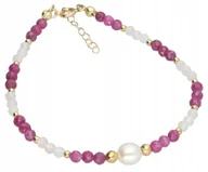 Bransoletki - Bransoletka kamień naturalny PERŁA KWARC Rubin SR - miniaturka - grafika 1