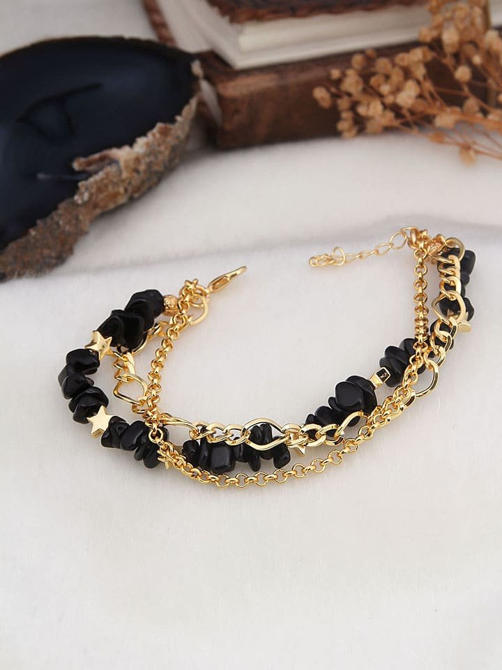 L'Atelier de Gaia Pozłacana bransoletka z elementami ozdobnymi