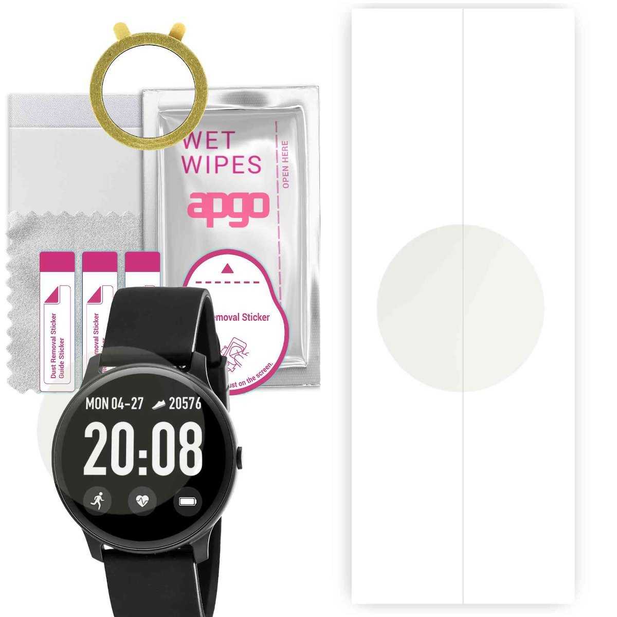 1x Folia hydrożelowa MATOWA do Rubicon RNCE40 - apgo Smartwatch Hydrogel MATTE Protection Ochrona na ekran smartwatcha