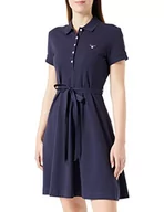 Sukienki - GANT Damska sukienka polo Dress, Evening Blue, standardowa, niebieski (Evening Blue), S - miniaturka - grafika 1