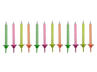 GAM Świeczki urodzinowe neonowe - 24 szt. EK21222 - Dekoracje sali - miniaturka - grafika 1