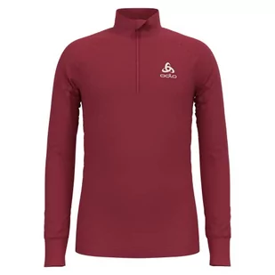 ODLO Męska koszulka Bl Top Turtle Neck L/S z suwakiem, Active Warm Eco Kids czerwony Deep Claret 128 159249 - Koszulki i topy damskie - miniaturka - grafika 1